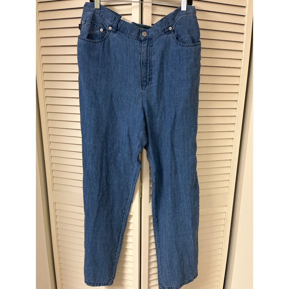 Ralph Lauren Jeans Co Linen Dress Pants Slacks 14 XL